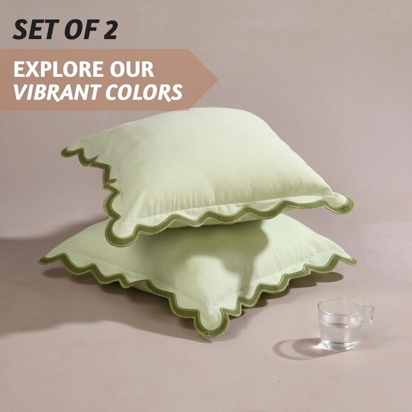 Decorative Throw Flower Forest Sage Pillow Covers for Couch Living Room 18x18 - Picture 3 of 8